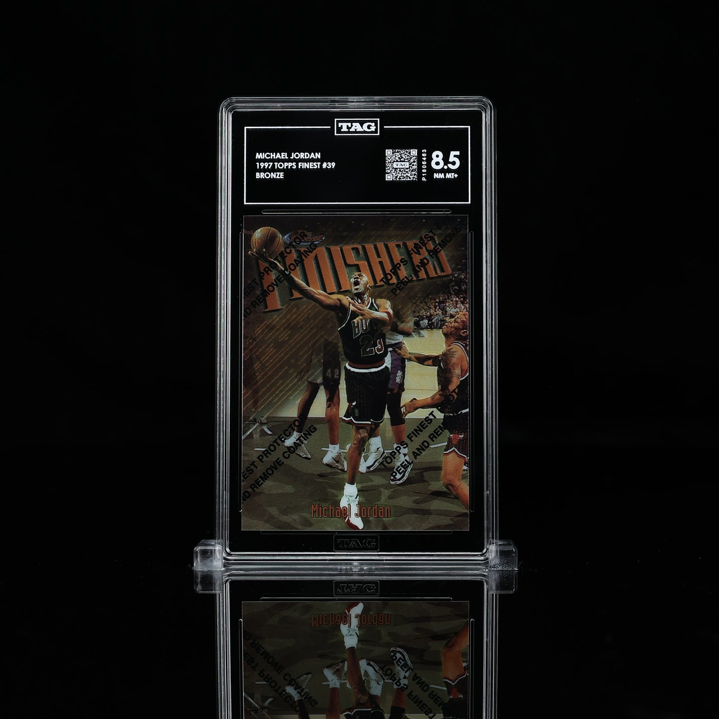 1997 Topps Finest Michael Jordan Finishers With Coating TAG 8.5