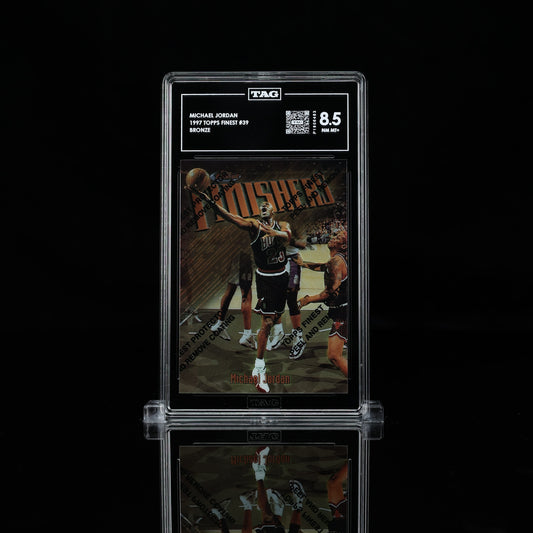 1997 Topps Finest Michael Jordan Finishers With Coating TAG 8.5
