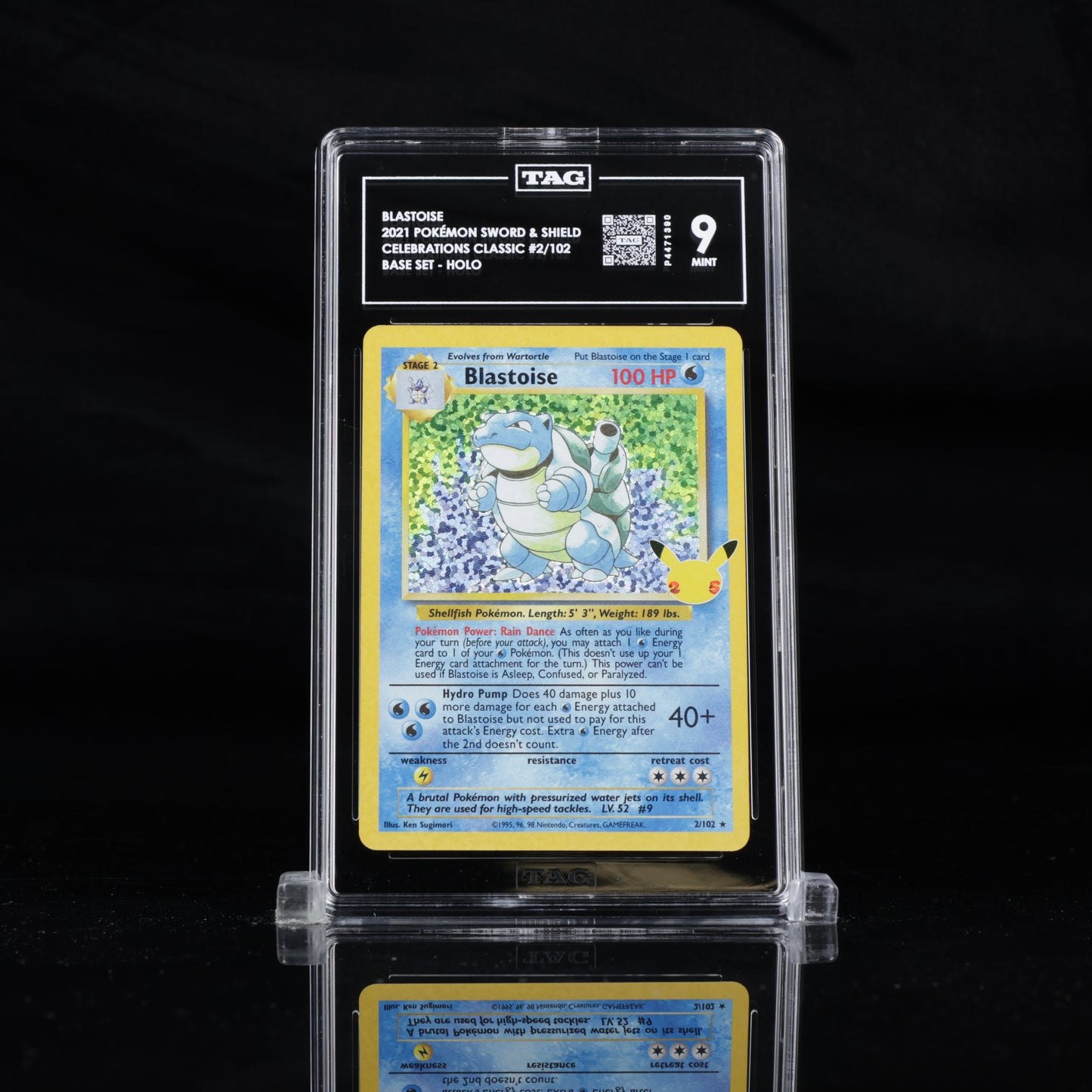 2021 Pokemon Celebrations Blastoise Classic Collection 2/102 TAG 9