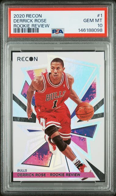 2020 PANINI RECON ROOKIE REVIEW #1 DERRICK ROSE ROOKIE REVIEW PSA 10