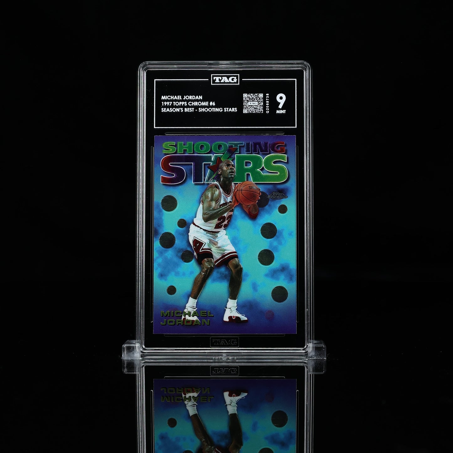 1997 TOPPS CHROME SEASON'S BEST SHOOTING STARS #6 MICHAEL JORDAN TAG 9 MINT
