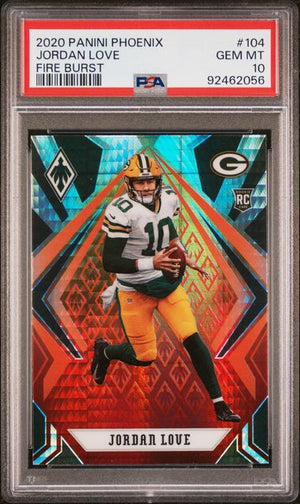 2020 PANINI PHOENIX #104 JORDAN LOVE FIRE BURST PSA 10
