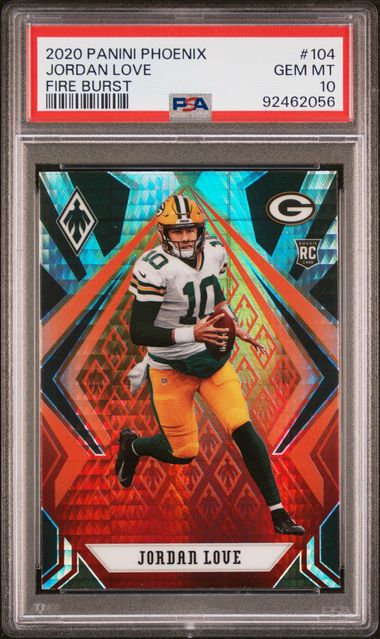 2020 PANINI PHOENIX #104 JORDAN LOVE FIRE BURST PSA 10