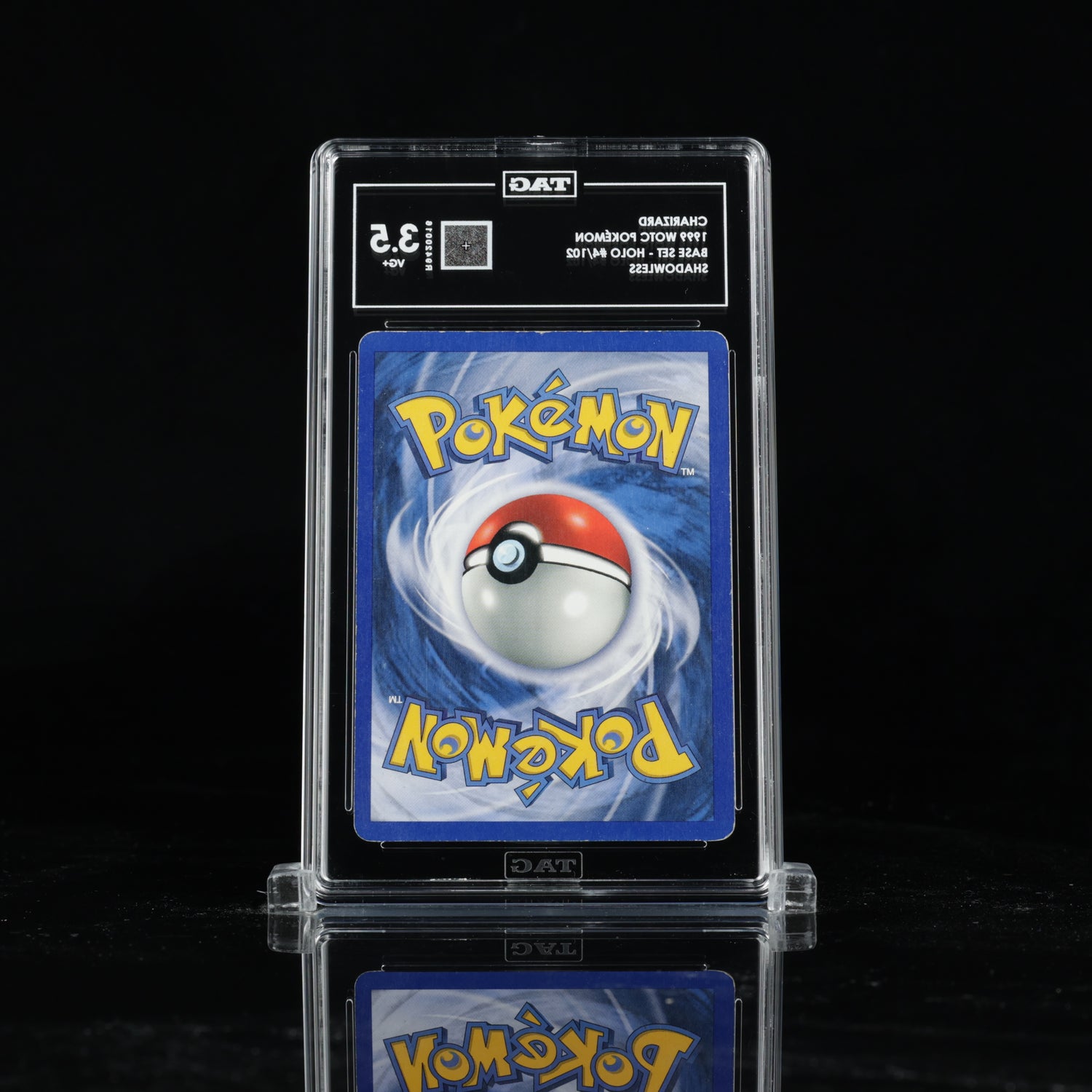 CHARIZARD 1999 WOTC POKÉMON #4/102 BASE SET - SHADOWLESS HOLO TAG 3.5 ...