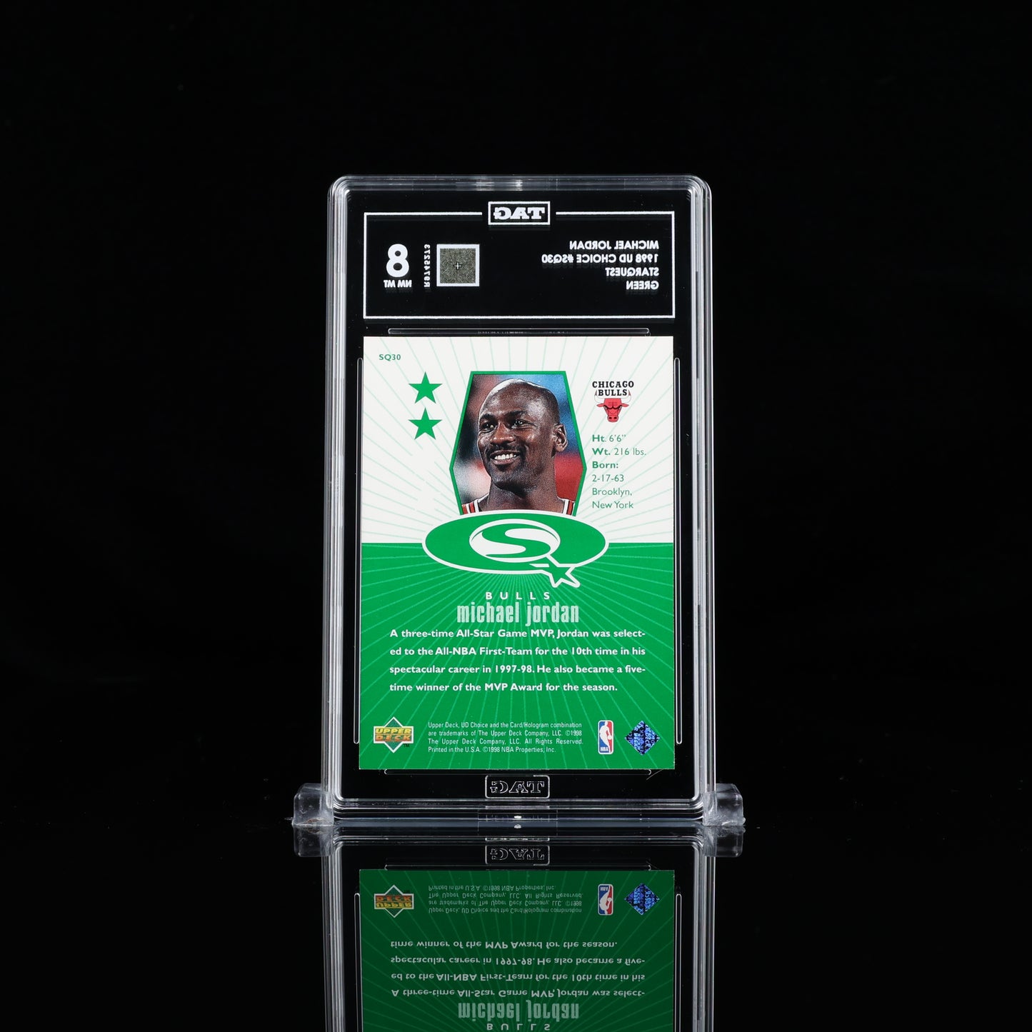 1998 Upper Deck Choice Starquest Green Michael Jordan #SQ30 TAG 8