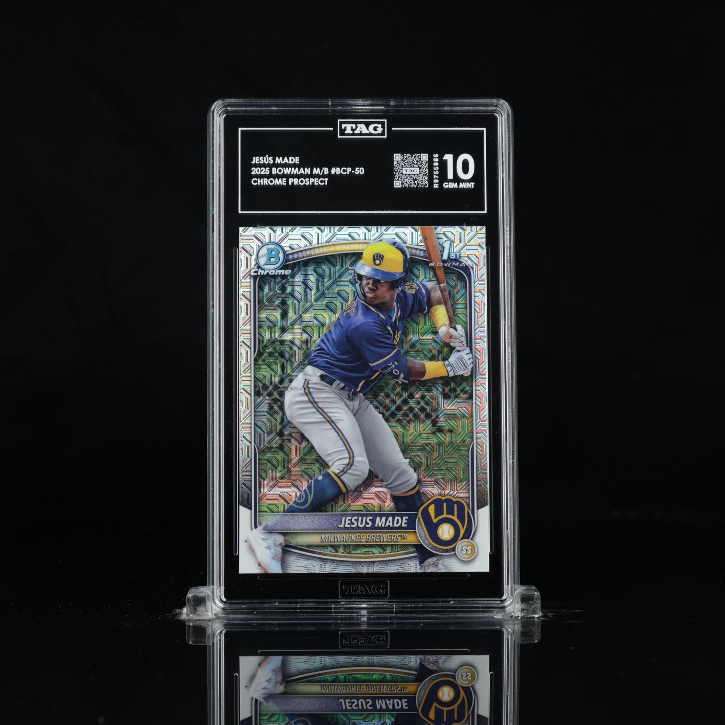 JESÚS MADE 2025 1st BOWMAN MOJO MEGA BOX #BCP-50 CHROME PROSPECTS TAG 10