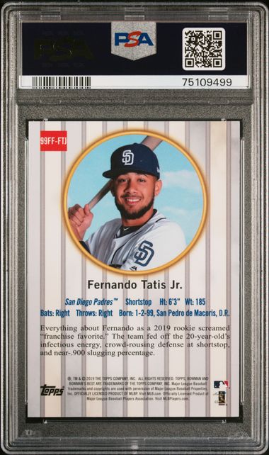 2019 BOWMAN'S BEST 1999 FRANCHISE FAVORITES #FTJ FERNANDO TATIS JR. PSA 9