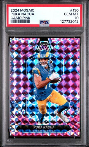2024 PANINI MOSAIC #130 PUKA NACUA CAMO PINK PSA 10