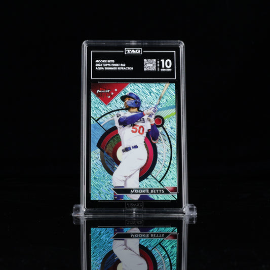 MOOKIE BETTS 2023 TOPPS FINEST #62 AQUA SHIMMER REFRACTOR /175 TAG 10