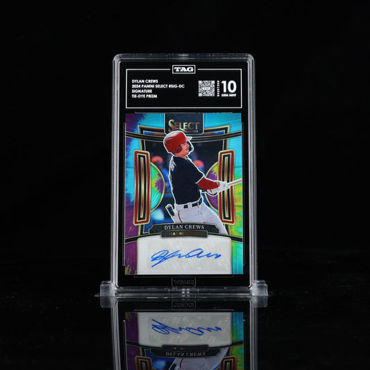 2024 Panini Select Dylan Crews Tie-Die Prizm RC Auto /25 TAG 10