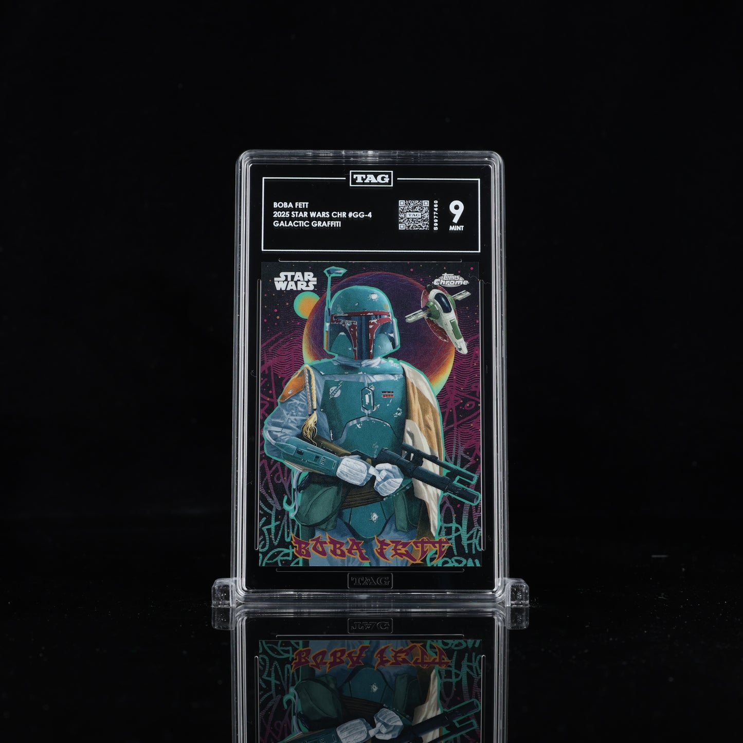 BOBA FETT 2025 TOPPS CHROME STAR WARS #GG-4 GALACTIC GRAFFITI TAG 9