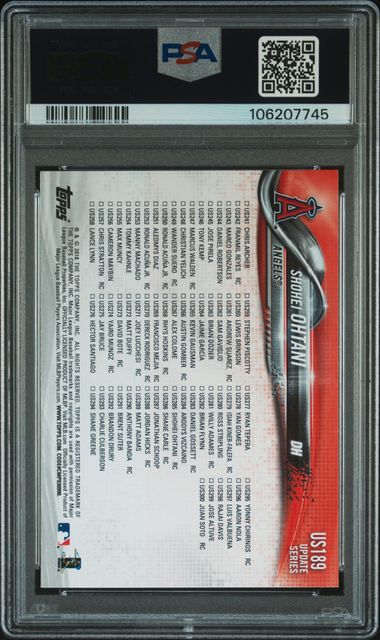 2018 TOPPS UPDATE #US189 SHOHEI OHTANI RC PSA 9