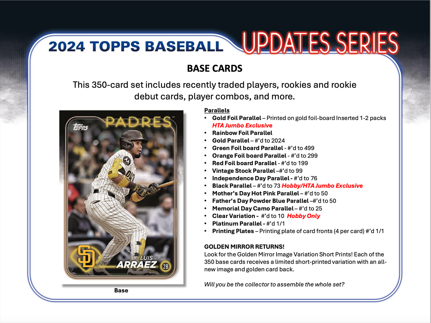 2024 Topps Update Series Baseball Jumbo Box