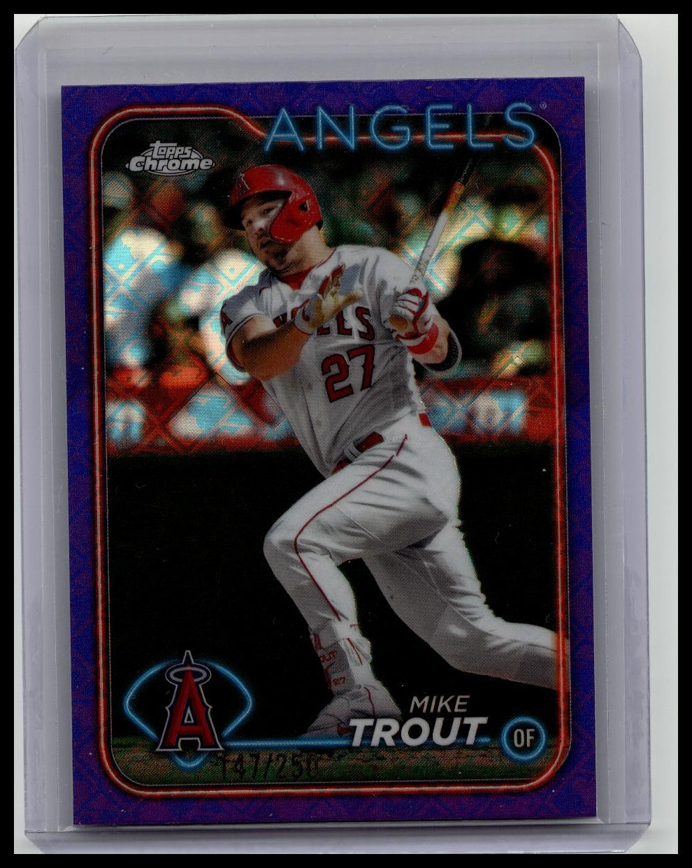 Mike Trout 2024 Topps Chrome #200 Purple Logofractor Refractor /250 Angels