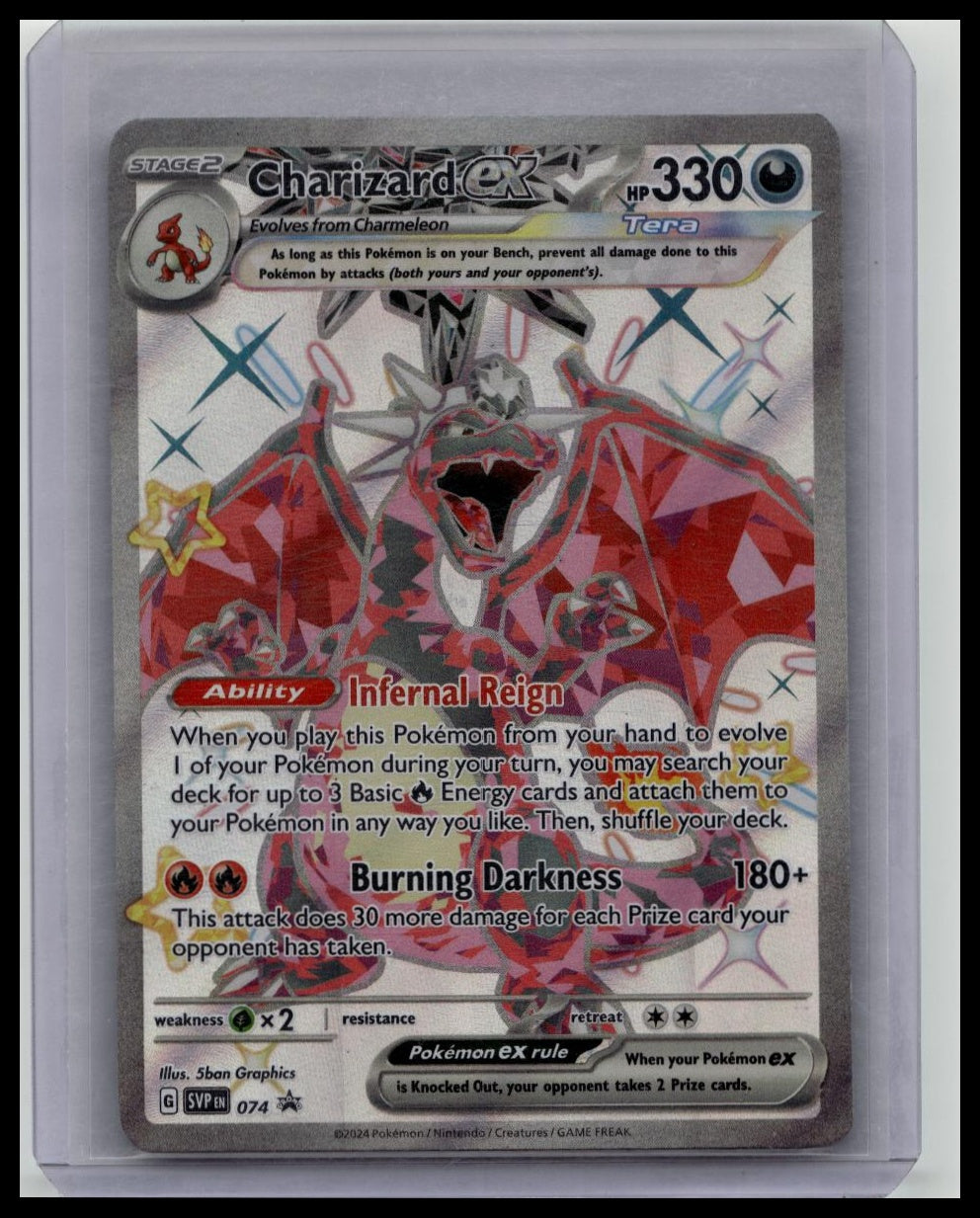 2024 Pokemon Paldean Fates Tin Charizard ex 074 Black Star Promo Card
