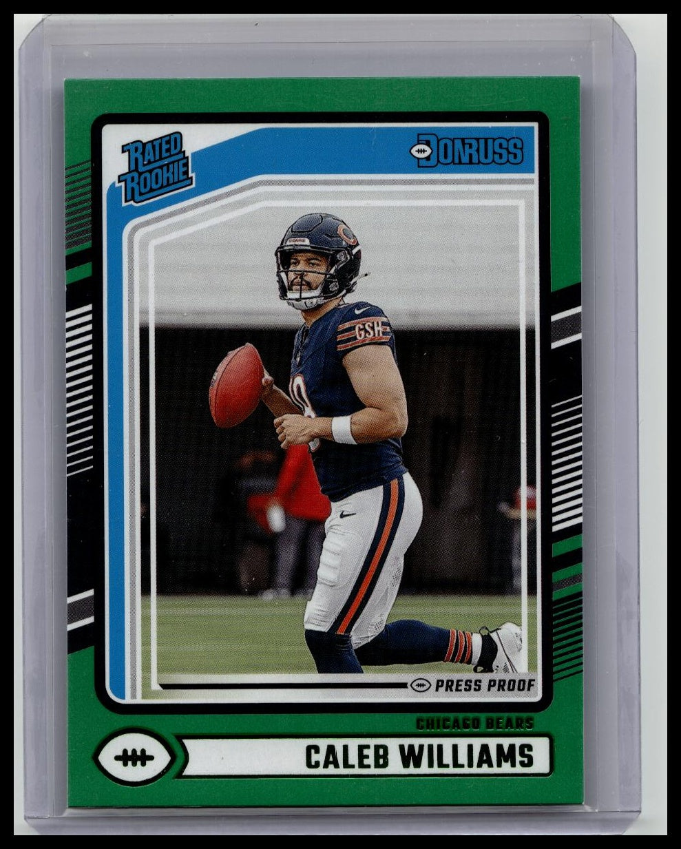 2024 Donruss Caleb Williams Rated Rookie Green Press Proof RC #327 Bears