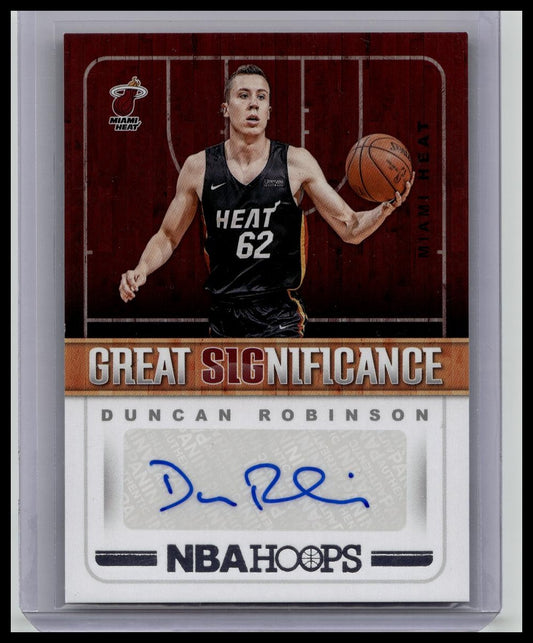 2018-19 Panini NBA Hoops Duncan Robinson Great Significance Auto HEAT