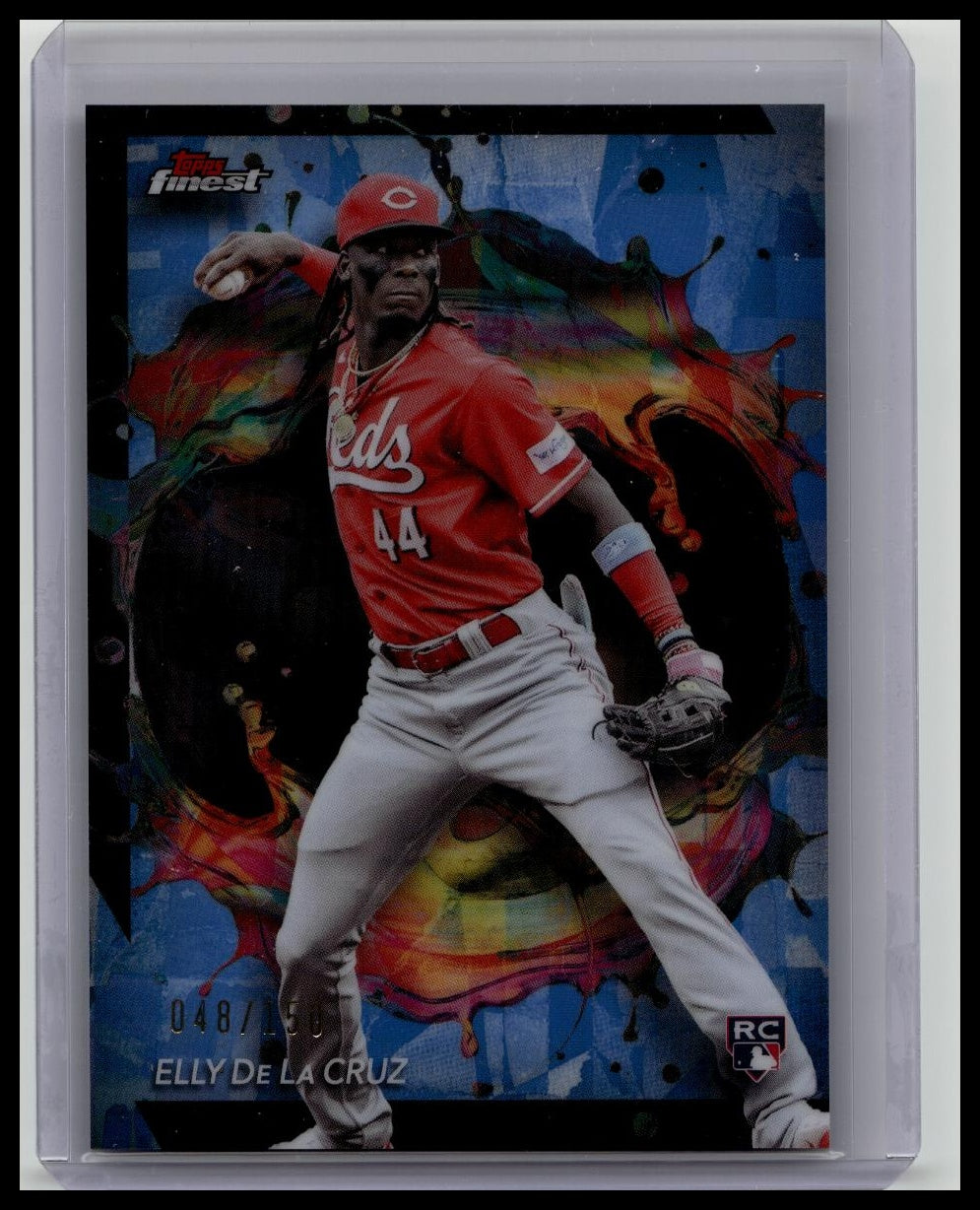 2024 Topps Finest Elly De La Cruz Rare Sky Blue Refractor Rookie RC #/150 Reds