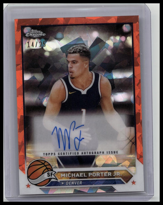 2023-24 Topps Chrome Basketball - Michael Porter Jr Orange Refractor Auto /25