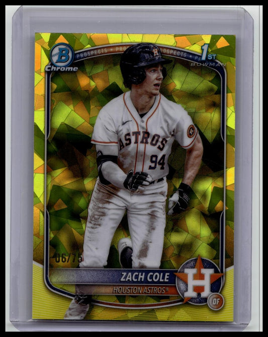 2025 Bowman Chrome Sapphire Edition - Chrome Prospects Zach Cole Yellow /75