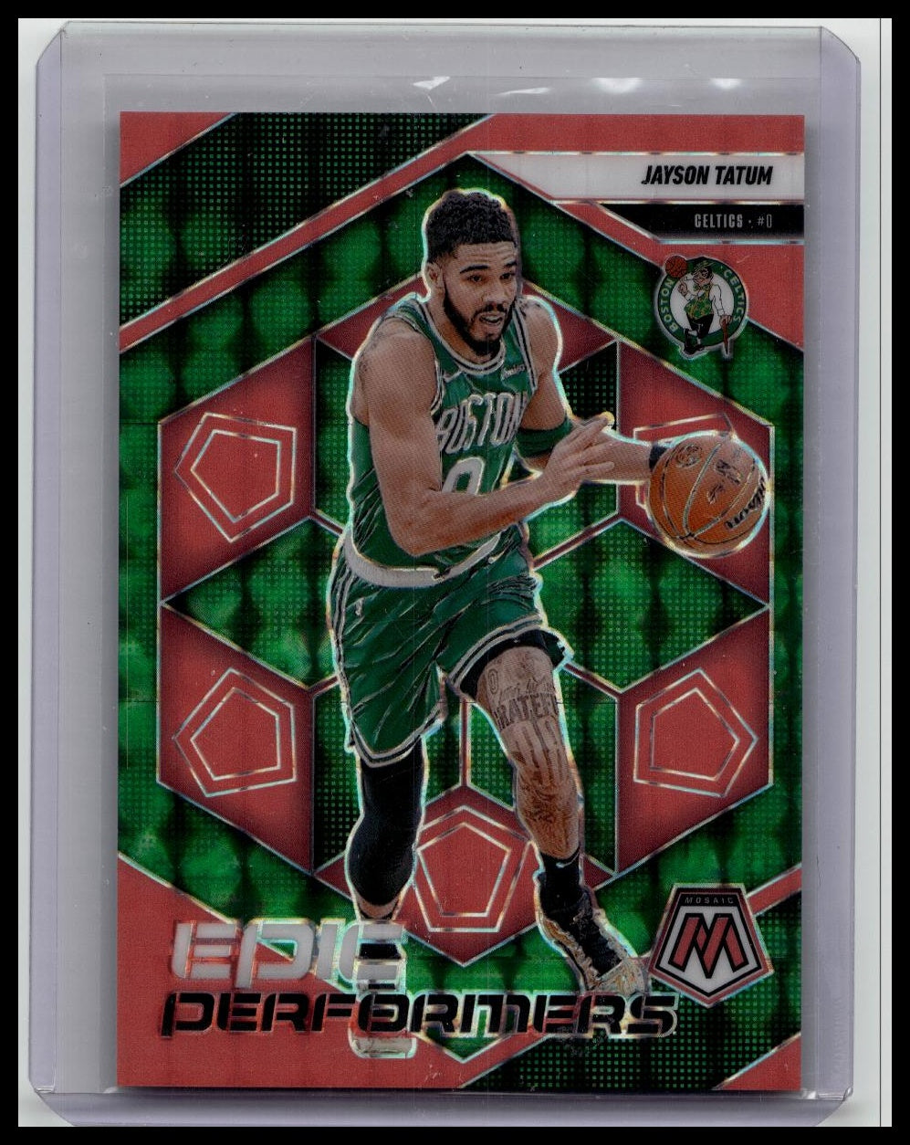 2024-25 Panini Mosaic Epic Performers Red Fluorescent /75 Jayson Tatum Celtics