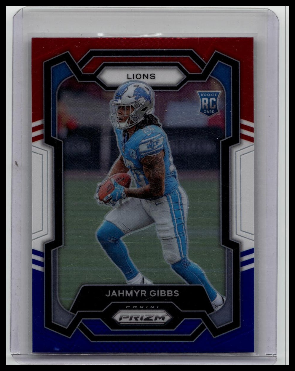 2023 Panini Prizm Jahmyr Gibbs RC Red White & Blue Prizm #331 Detroit Lions