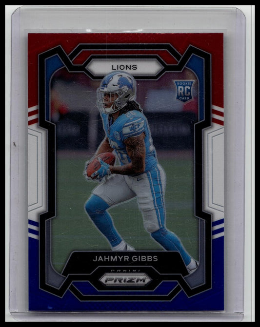 2023 Panini Prizm Jahmyr Gibbs RC Red White & Blue Prizm #331 Detroit Lions