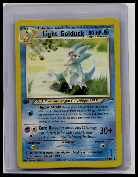 Pokemon Card - Light Golduck Neo Destiny 47/105 Uncommon 1st Edition