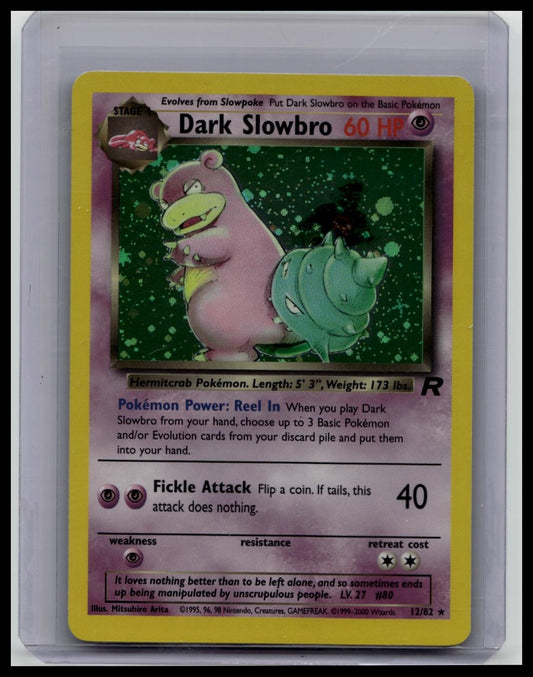 VINTAGE Dark Slowbro TCG 12/82 Team Rocket Holo Rare Pokemon Card