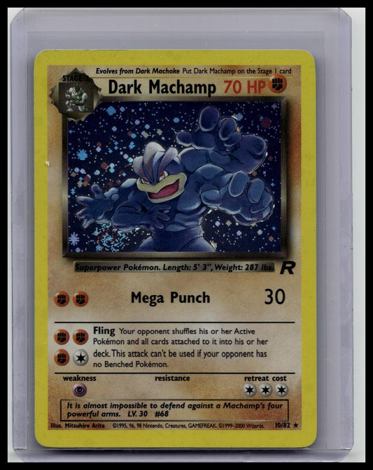 Dark Machamp Pokémon Card Holo WOTC 10/82 Team Rocket Set Vintage Rare