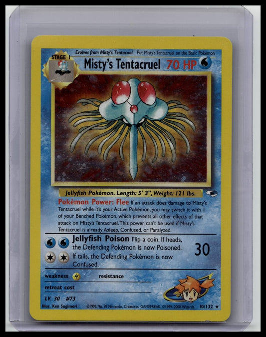 Pokémon TCG Misty's Tentacruel 10/132 Gym Heroes Holo Rare WOTC VTG 2000