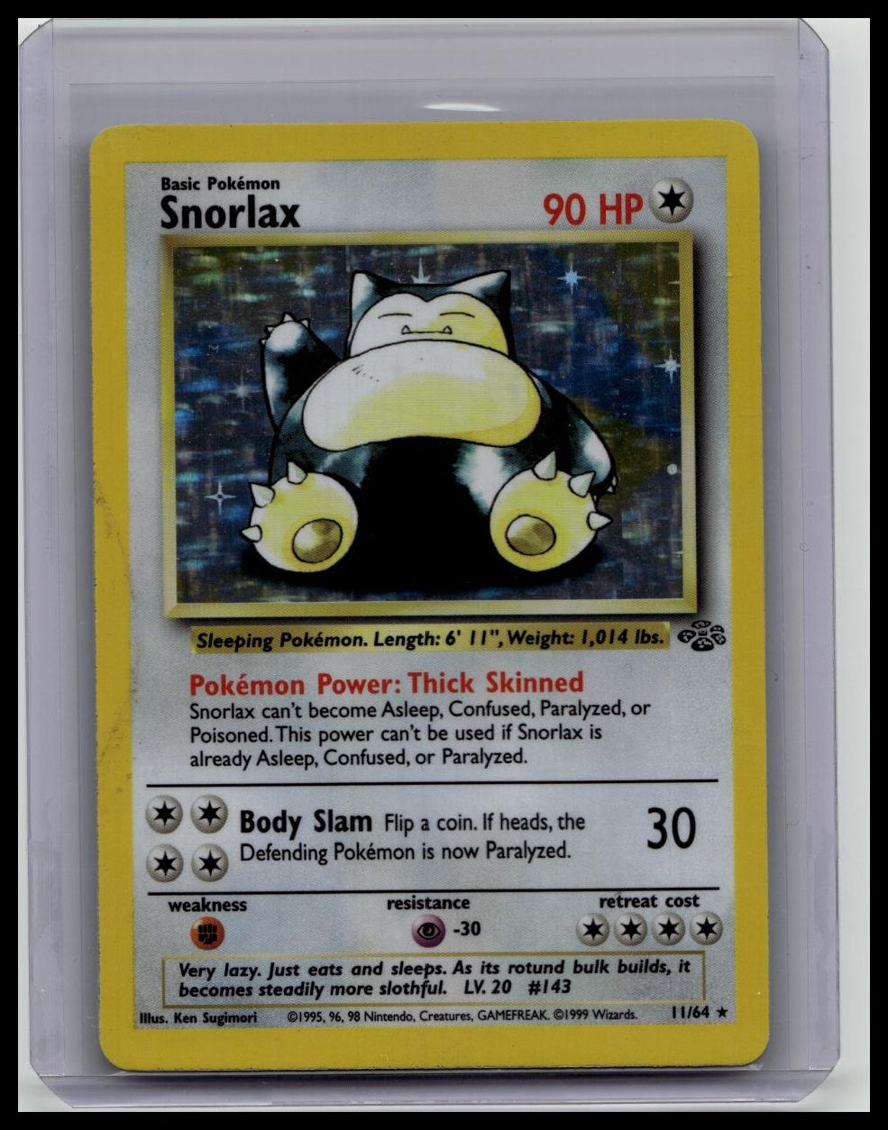 Snorlax 11/64 Holo Rare Jungle Pokémon Unlimited Holo