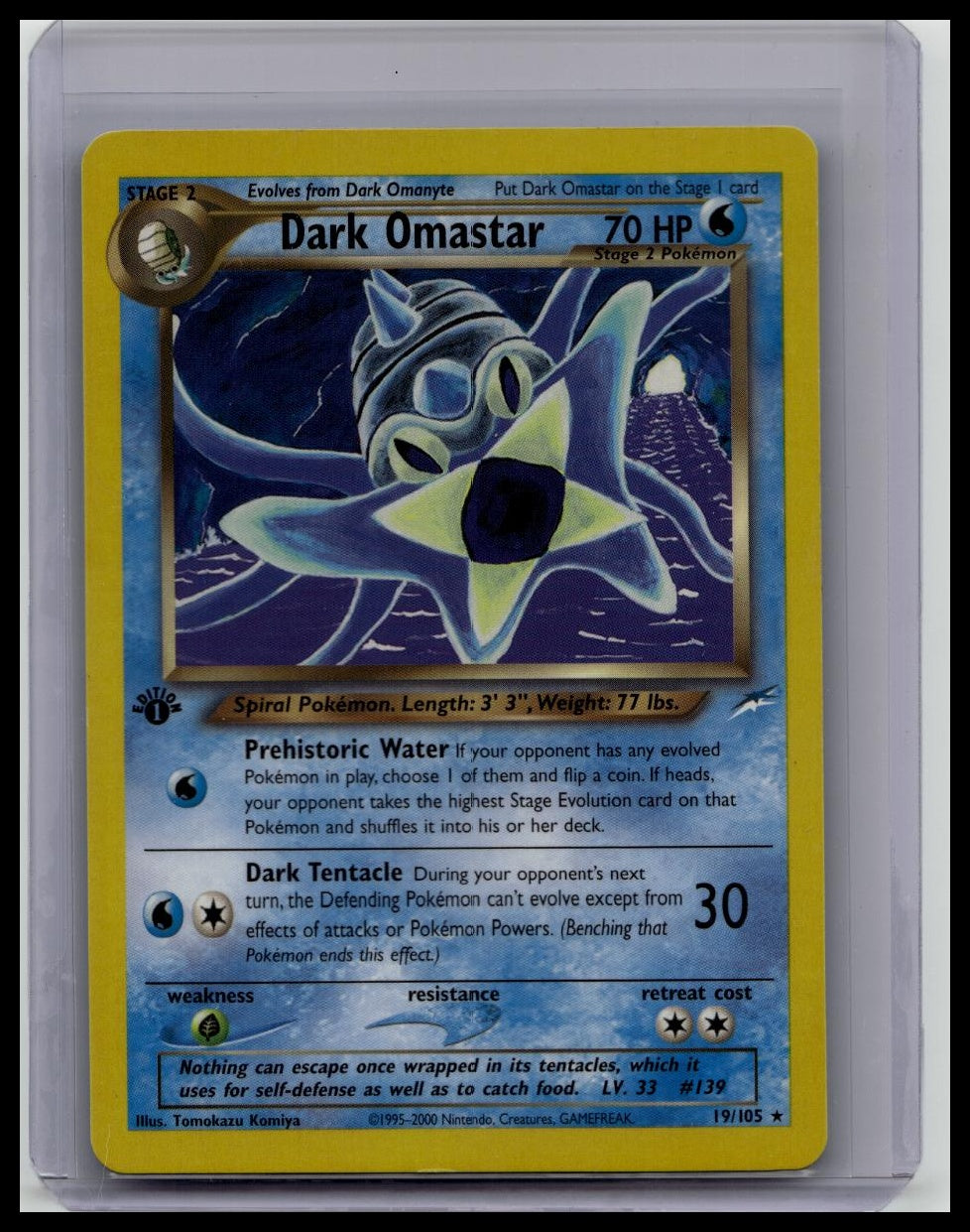 2002 Pokémon Neo Destiny 1st Edition Dark Omastar #19/105