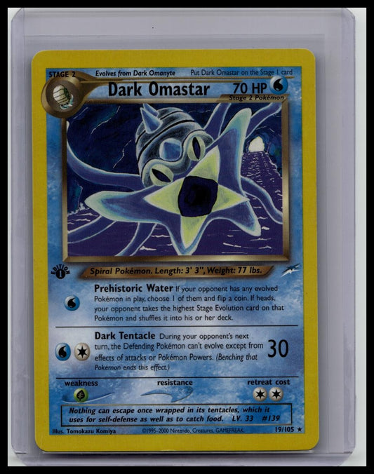 2002 Pokémon Neo Destiny 1st Edition Dark Omastar #19/105