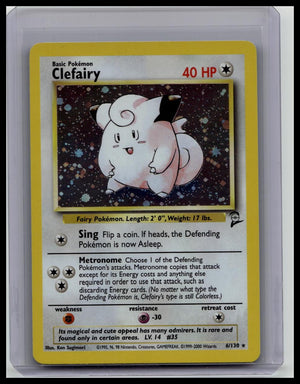 1999 Pokémon Game Clefairy 6/130 Holo Base Set 2 WOTC Wizards Rare Vintage