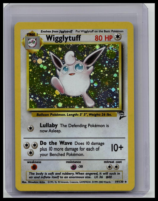 Vintage Pokémon TCG Wigglytuff 19/130 Jungle Holo Rare Card