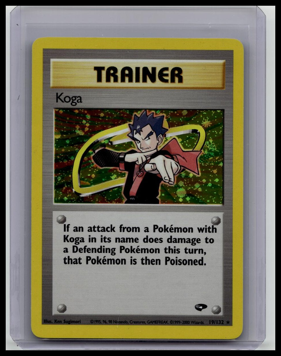 Koga Holo Rare Gym Heroes 19/132 Pokemon Card - WOTC 2000 SWIRL