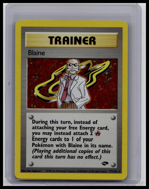 Pokémon Blaine 17/132 Gym Challenge Holo Rare Unlimited English 2000 Trainer