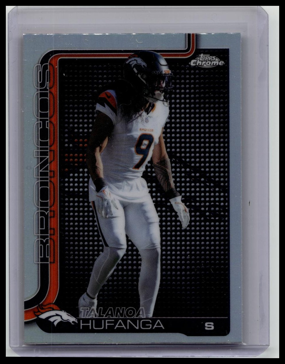 2025 Topps Chrome Talanoa Hufanga #94 Lightboard Logo Refractor SSP Broncos
