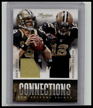 2013 Panini Prestige Connections Drew Brees Marques Colston GAME WORN /299