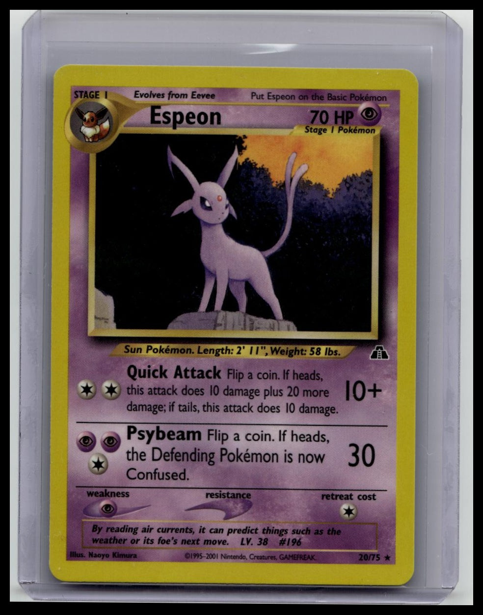 Pokémon Card - Espeon Neo Discovery 20/75 Rare