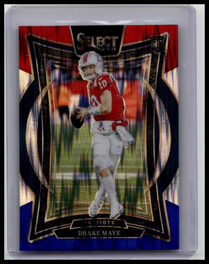 2024 Select Football Drake Maye Patriots Rookie Concourse Red and Blue Shock