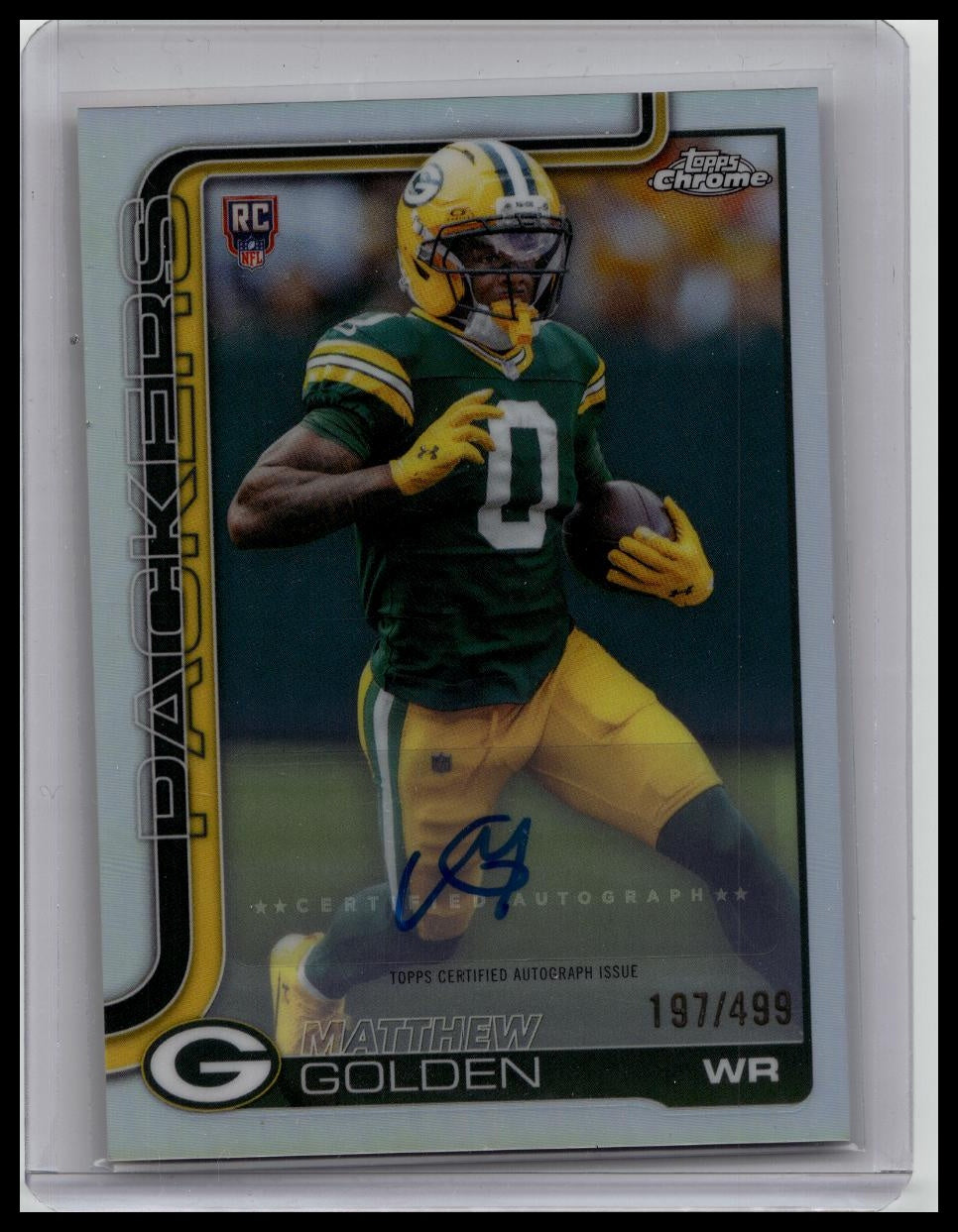 2025 Topps Chrome Matthew Golden Rookie Auto Refractor /499 #RA-MGO RC Packers