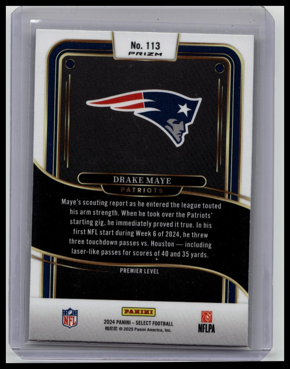 2024 PANINI SELECT DRAKE MAYE RC PREMIER RED/BLUE SHOCK #113