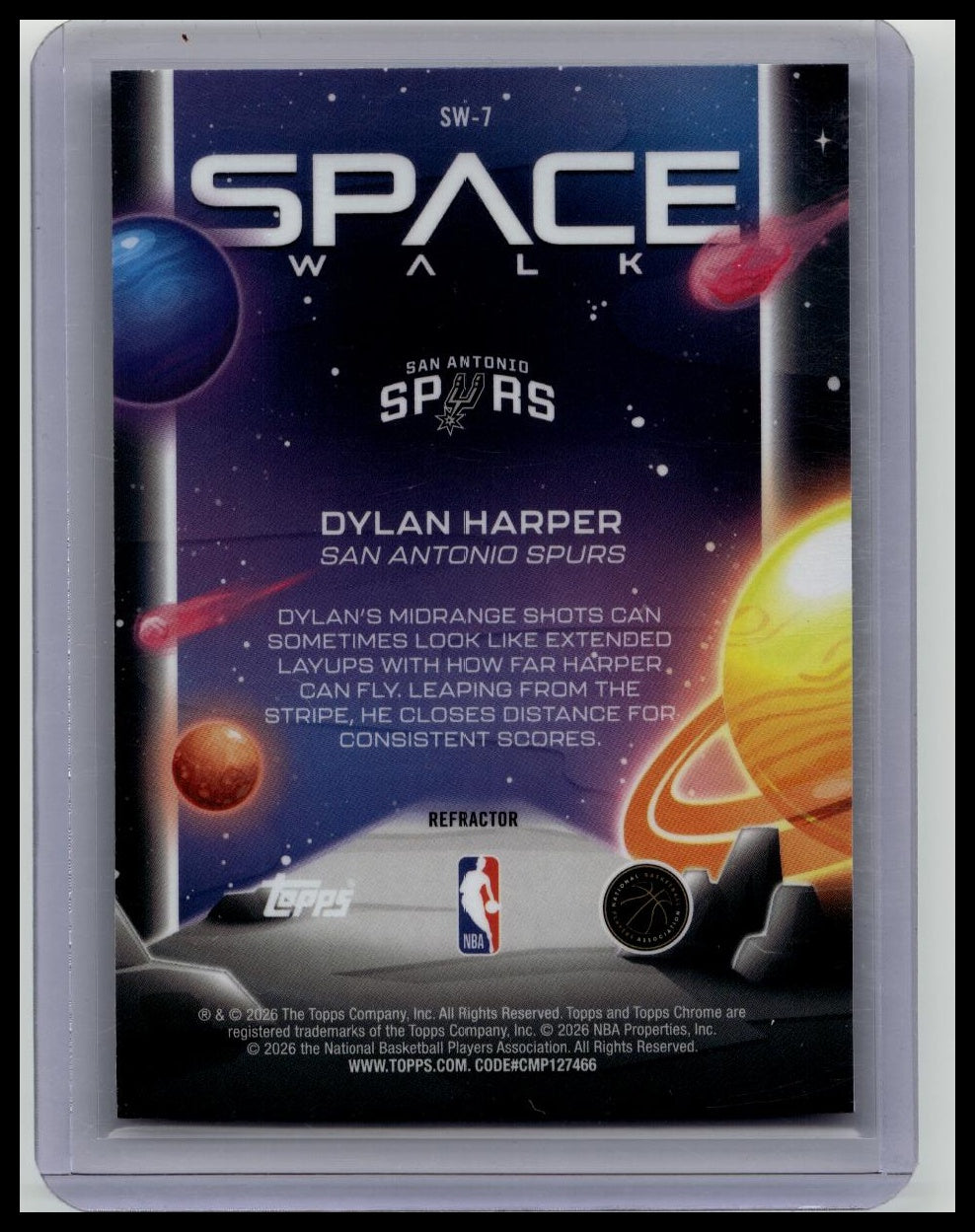 Dylan Harper 2025-26 Topps Cosmic Chrome Space Walk Refractor RC #SW-7