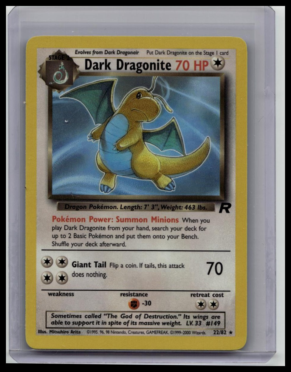 Pokemon Card Team Rocket Dark Dragonite 22/82 Rare
