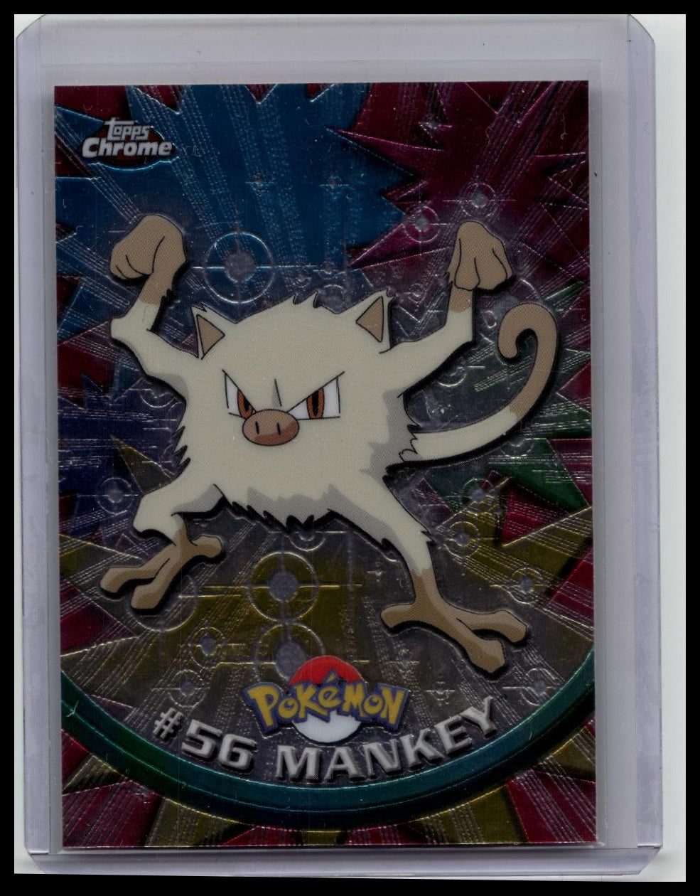 Pokemon Card -Mankey 2000 Topps Chrome TV Animation Edition #56 Card