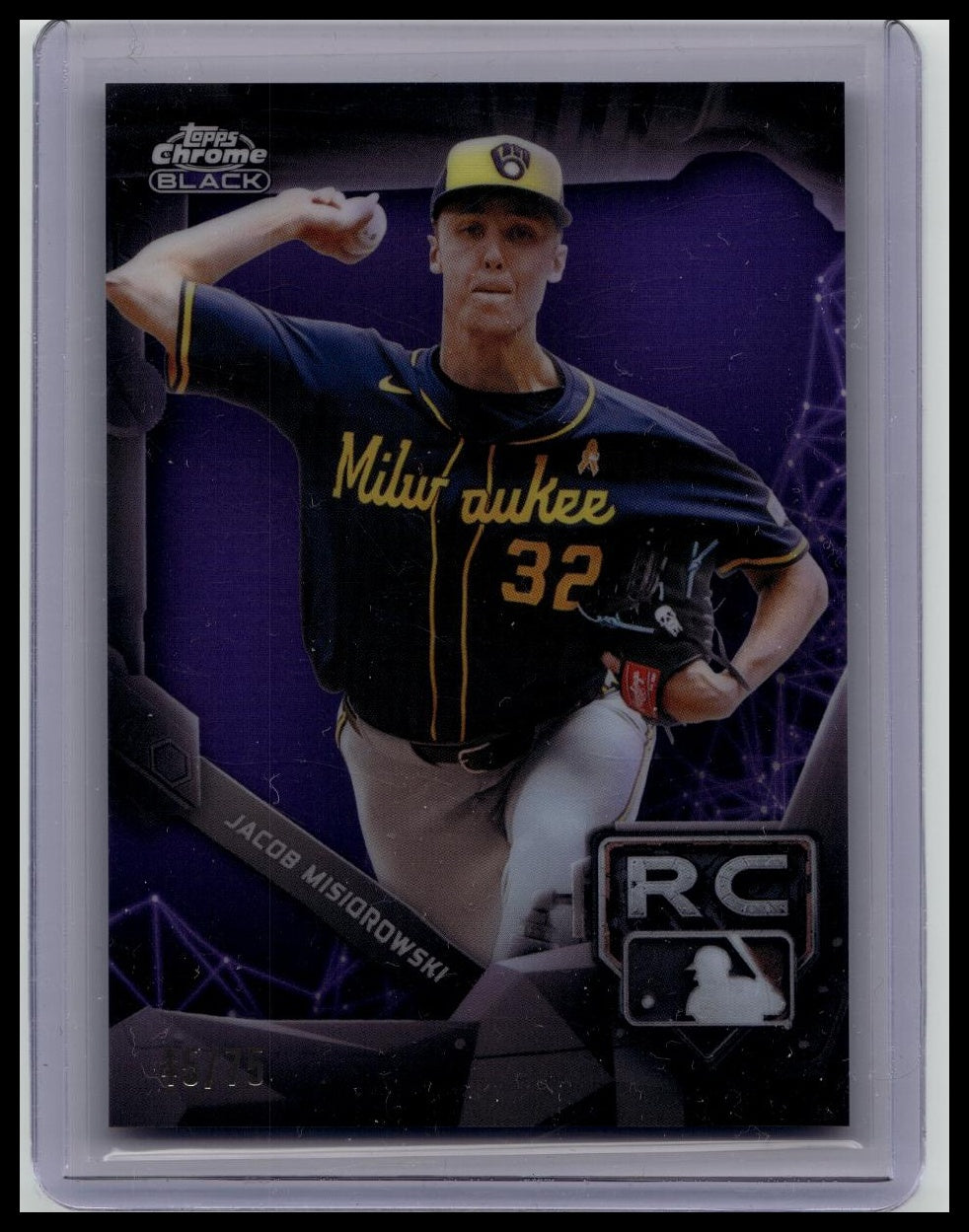 2026 Topps Chrome Black Jacob Misiorowski Rookie Variation Purple Ref. /75