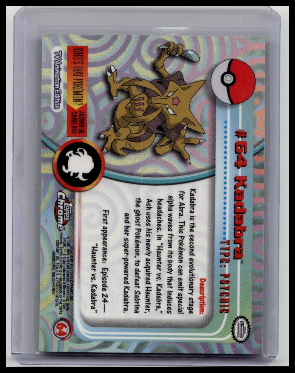 2000 Topps Chrome Pokemon: Kadabra #64