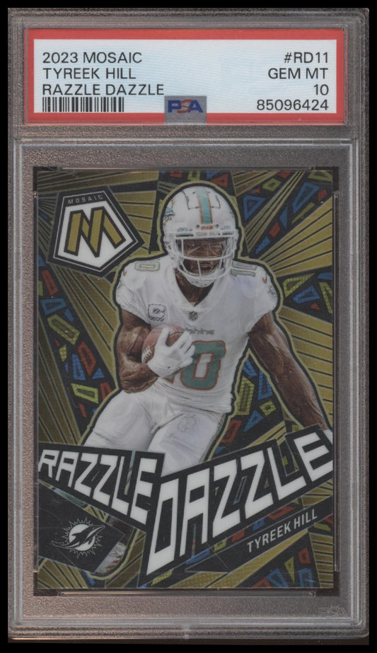 2023 Mosaic Tyreek Hill Razzle Dazzle Case Hit PSA 10 Dolphins